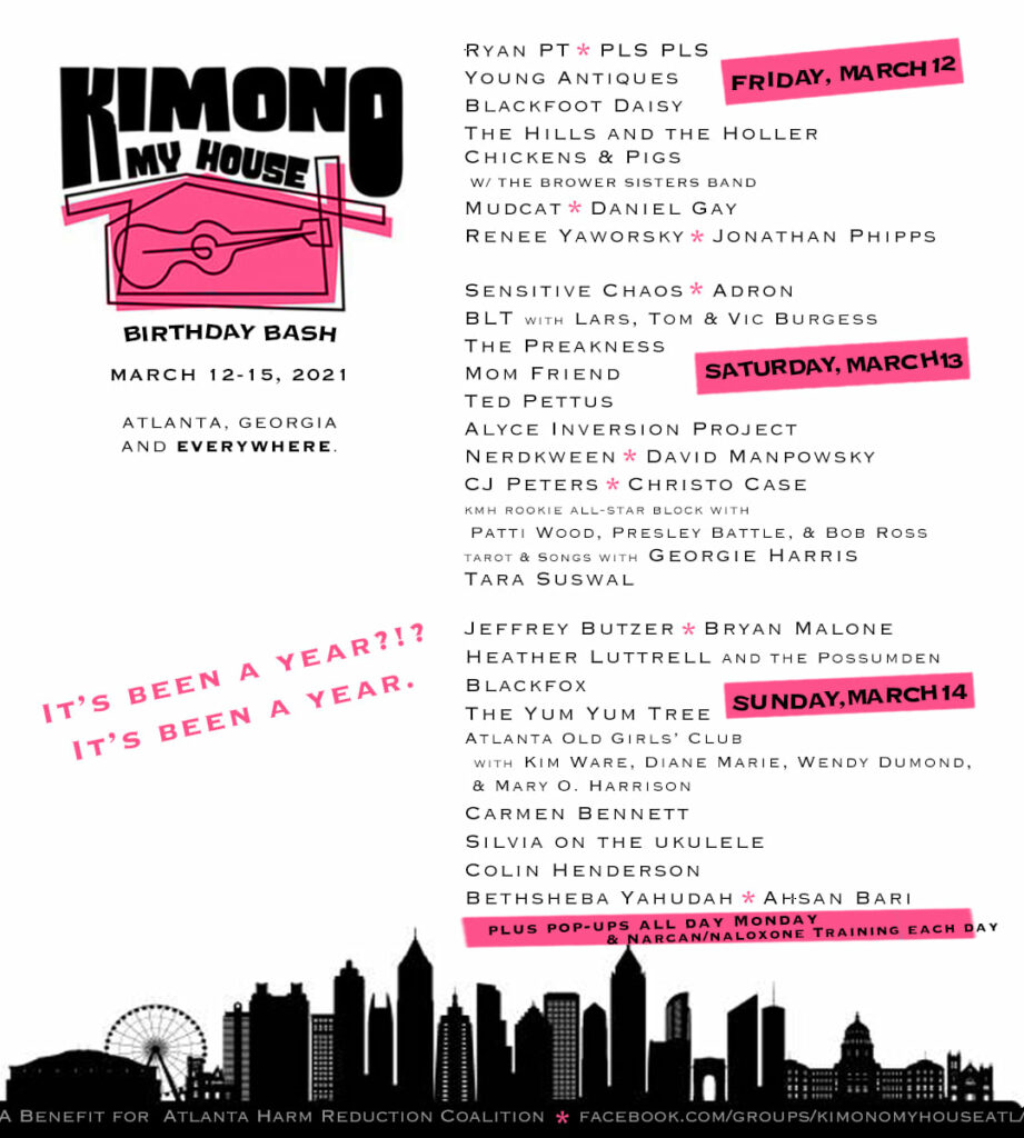 Alyce Inversion Project live streaming Kimono My House Birthday Bash 5pm Saturday March 13 2021